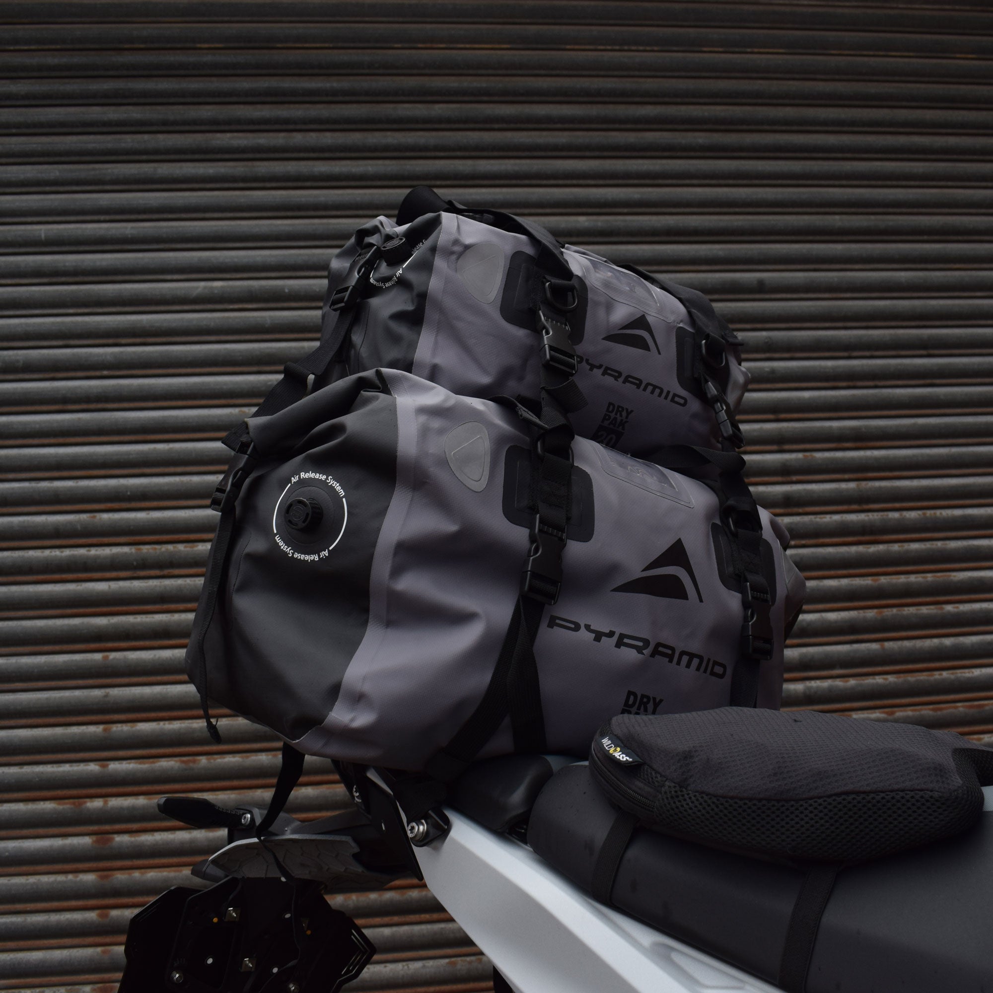 Pyramid Waterproof Motorcycle Duffle Bag Bundle | Grey | 20L + 40L-Bags-Pyramid Motorcycle Accessories