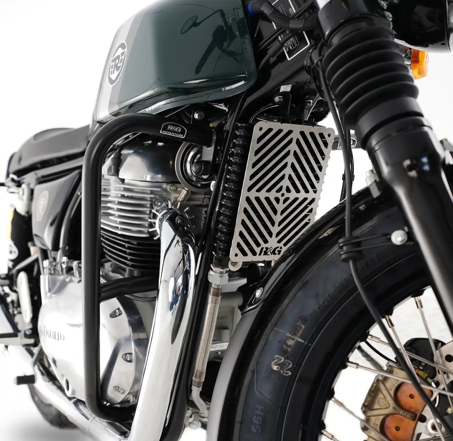 R&G Adventure Bars | Black | Royal Enfield Continental GT 650 2019>2023-Engine Guards-Pyramid Motorcycle Accessories