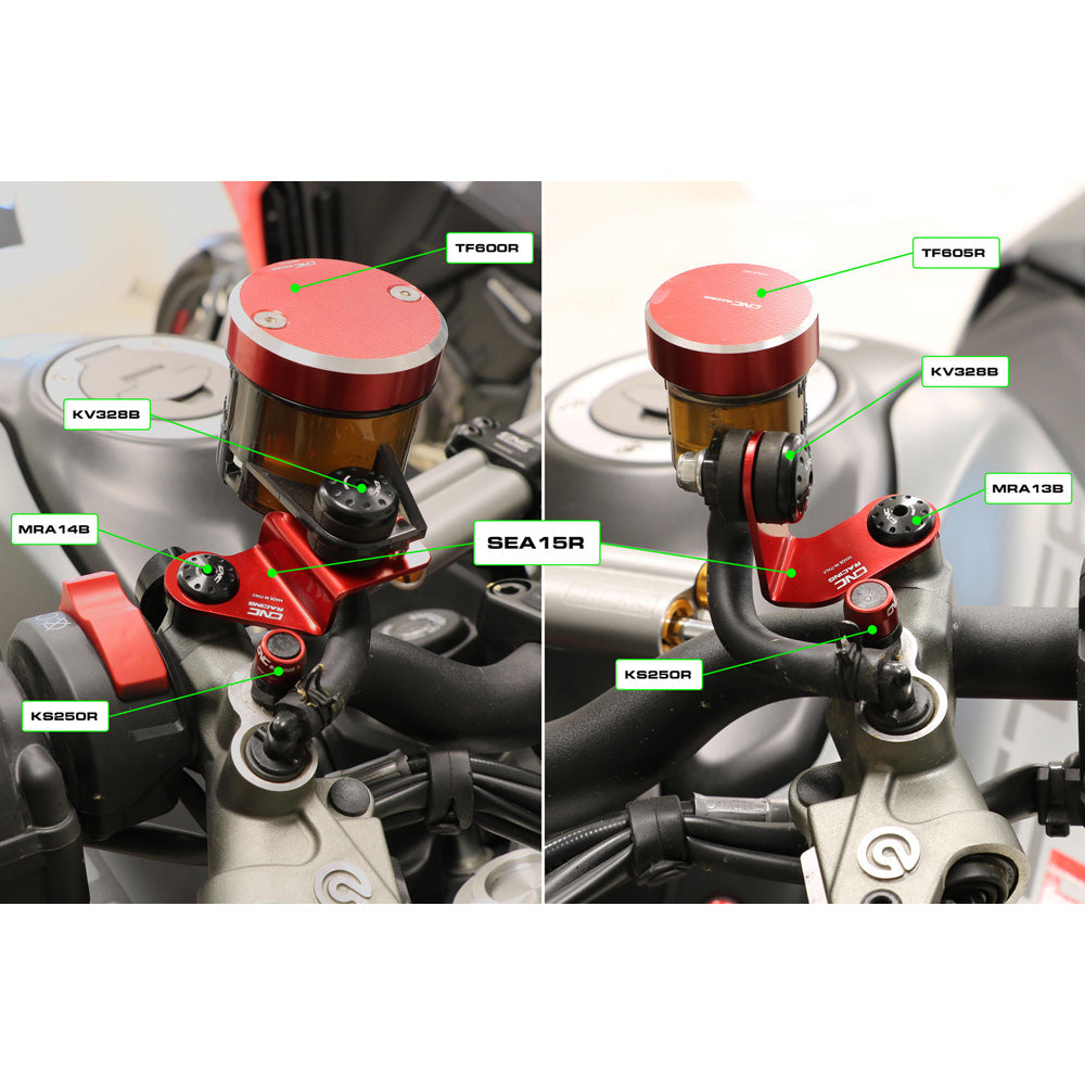 CNC Racing Bracket Kit for Clutch And Brake Fluid Tank for Ducati Monster, Streetfighter V4 and V2 -  Shop name