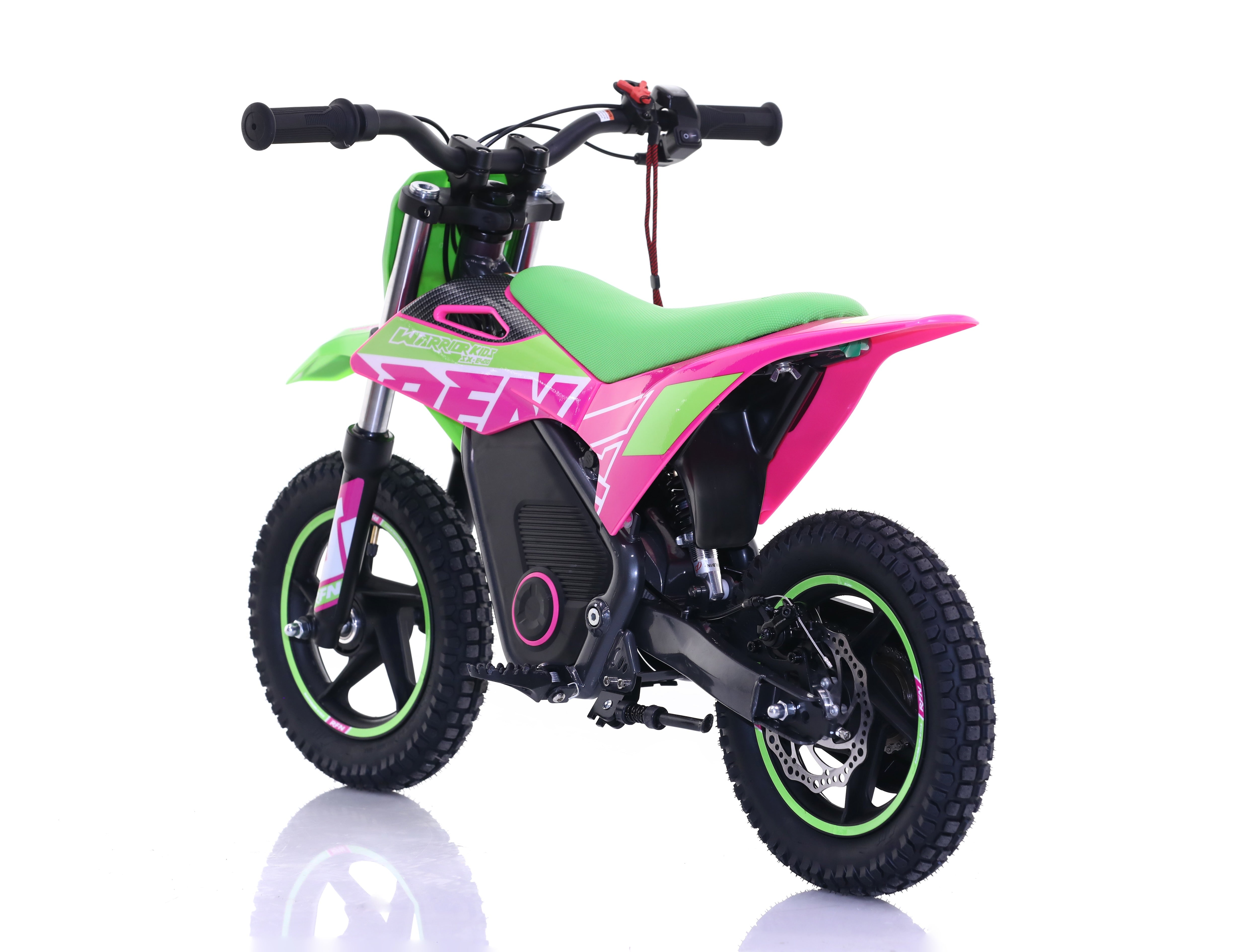 RFN Warrior SX-E400 12-inch Kids Electric MX Bike | Green/Pink