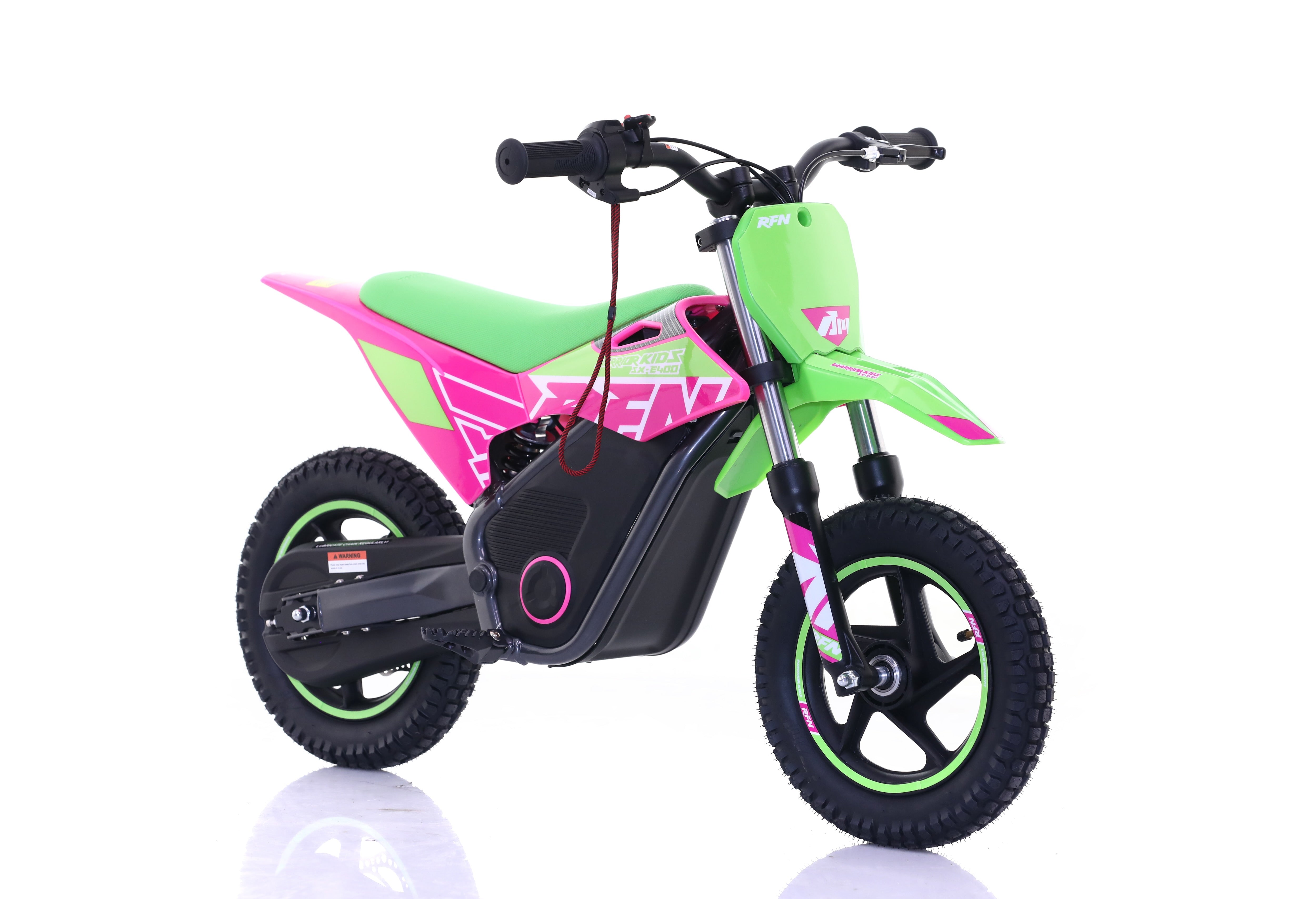 RFN Warrior SX-E400 12-inch Kids Electric MX Bike | Green/Pink