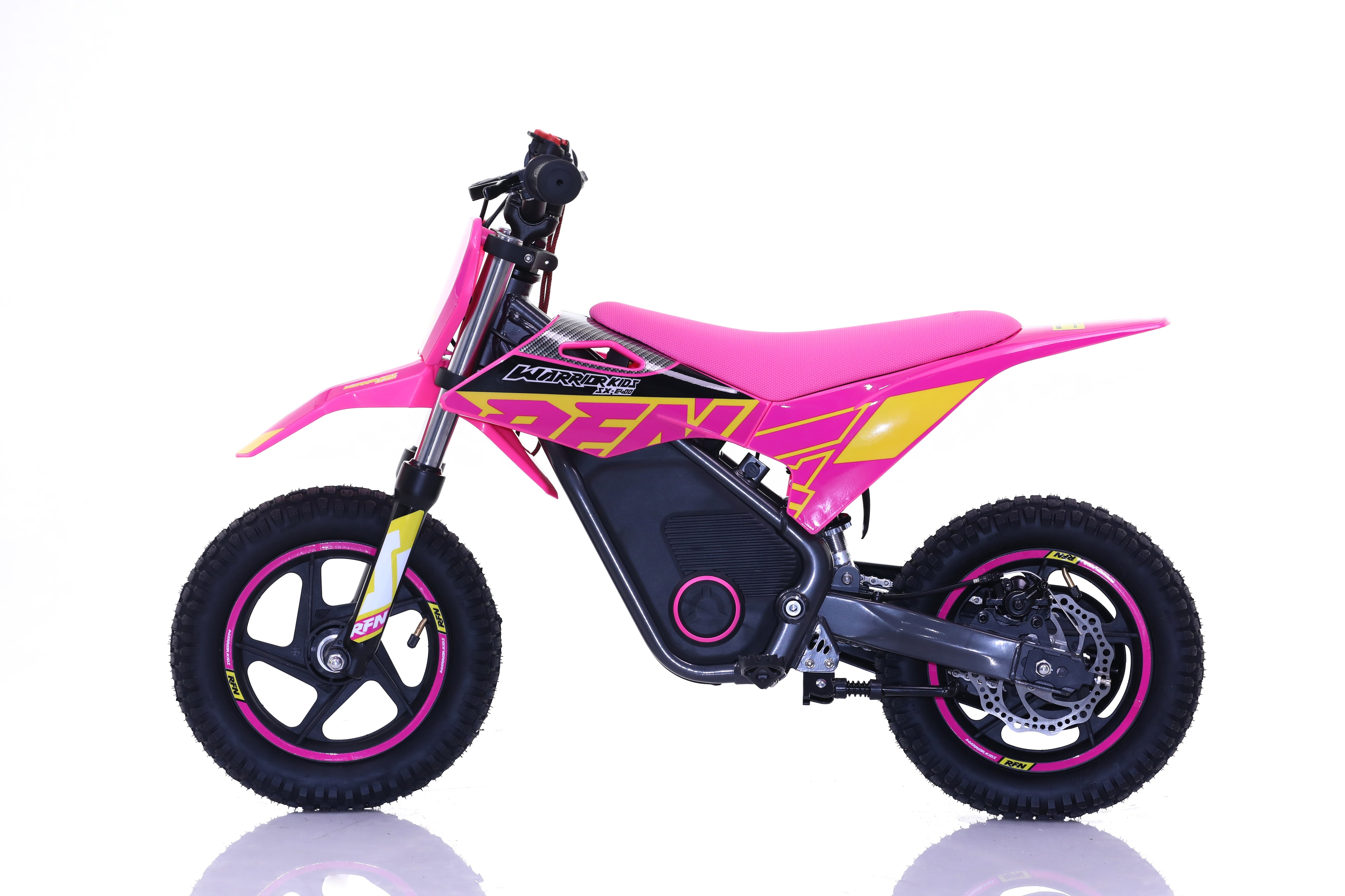 RFN Warrior SX-E400 12-inch Kids Electric MX Bike | Pink/Yellow