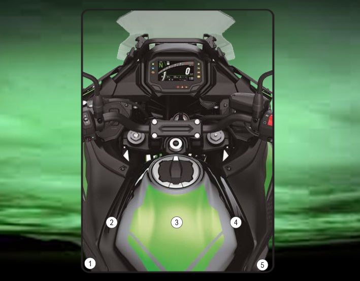 Eazi-Grip Tank Paint Protection Kit | Clear - Gloss | Kawasaki Versys 650 2022>Current