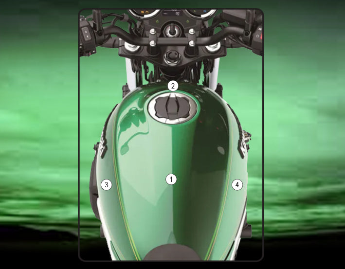 Eazi-Grip Tank Paint Protection Kit | Clear - Gloss | Kawasaki Z650RS 2021>Current