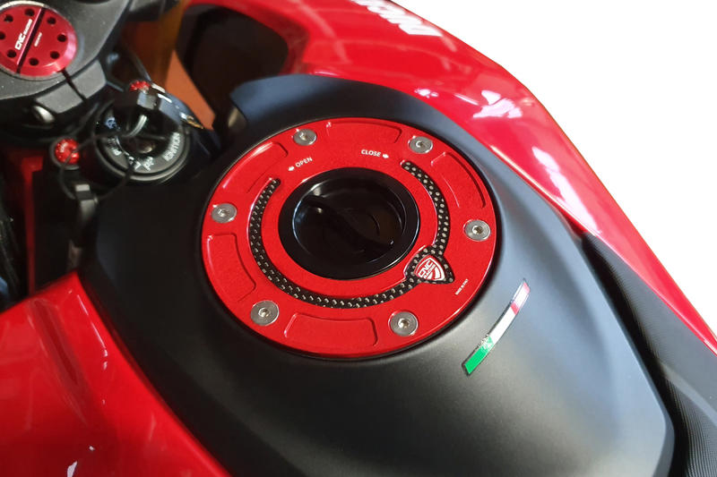 CNC Racing Fuel Tank Cap Flange - Carbon -   Pyramid Motorcycle Accessories