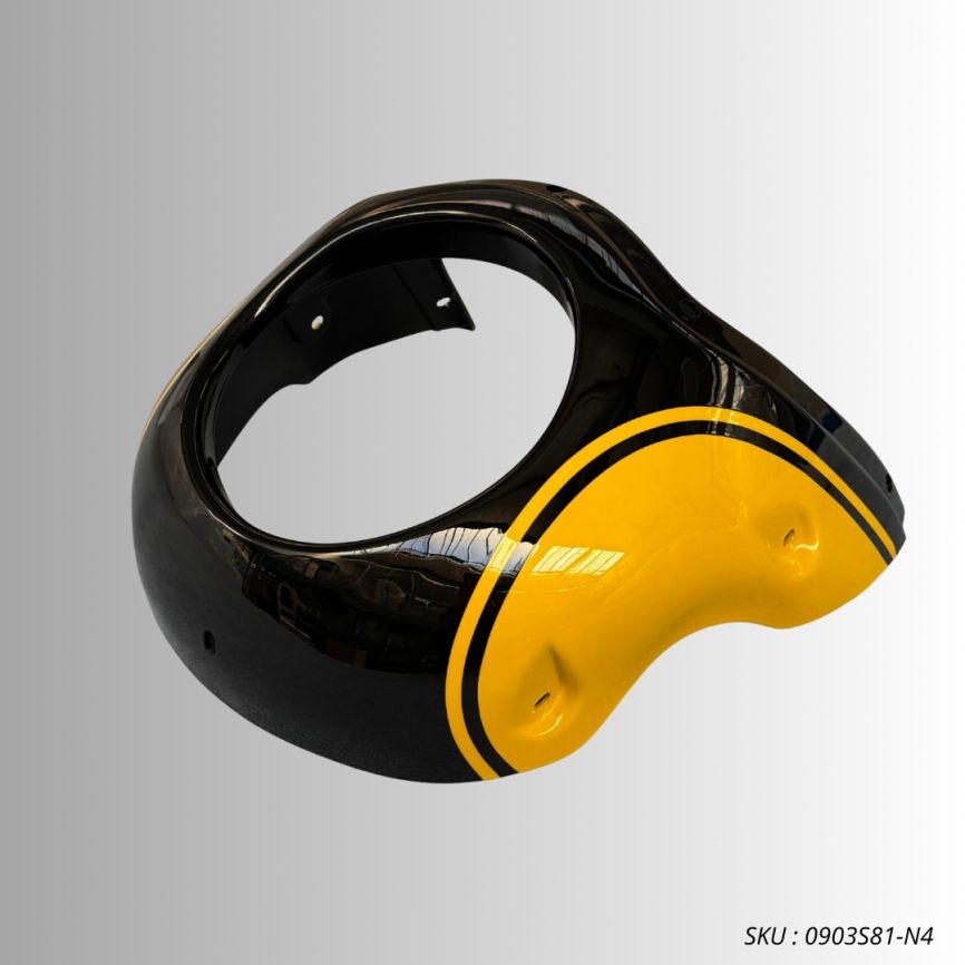 Ermax Cafe Racer Screen | Black [N8]/Yellow | Kawasaki Z 650 RS 2021>Current -   Pyramid Motorcycle Accessories