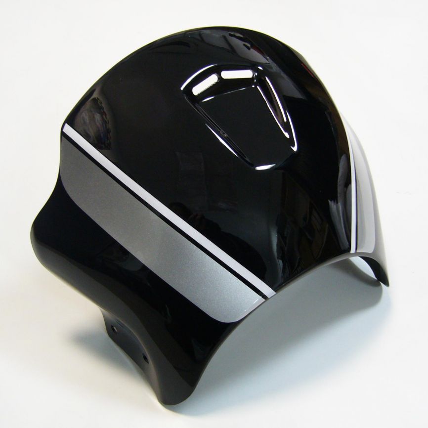 Ermax Nose Fairing | Black[h8]/Silver/White | Kawasaki Z 900 RS 2017>Current -   Pyramid Motorcycle Accessories