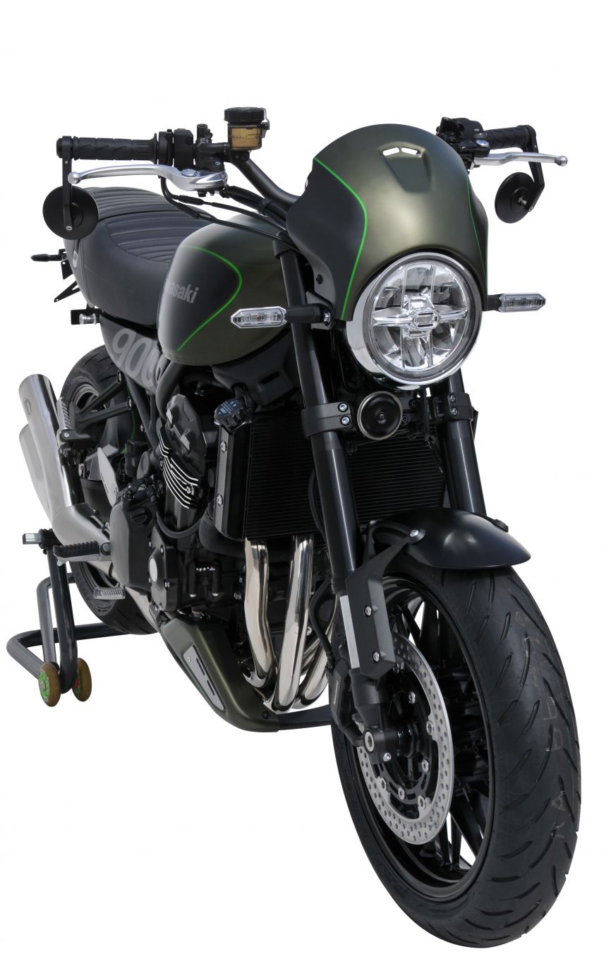 Ermax Nose Fairing | Matte Green/Matte Black/Lime Green | Kawasaki Z 900 RS 2017>Current -   Pyramid Motorcycle Accessories