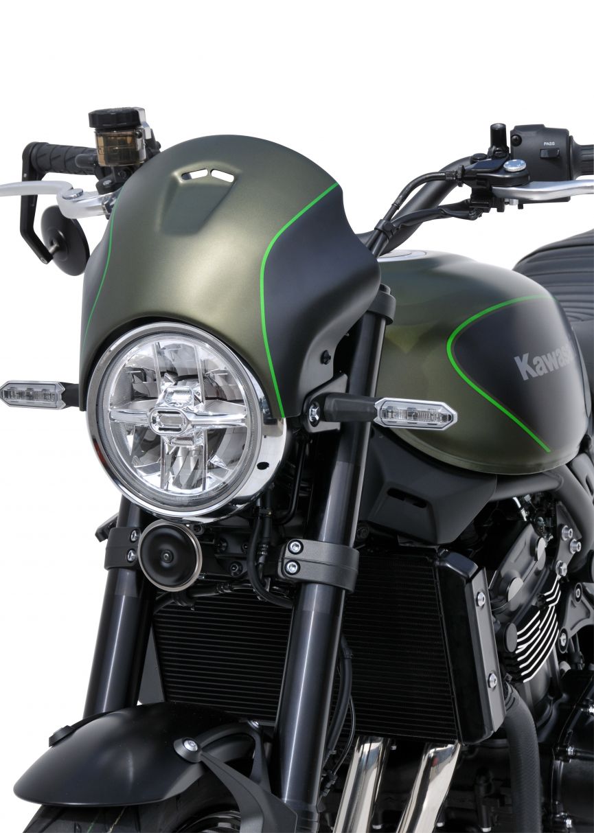 Ermax Nose Fairing | Matte Green/Matte Black/Lime Green | Kawasaki Z 900 RS 2017>Current -   Pyramid Motorcycle Accessories