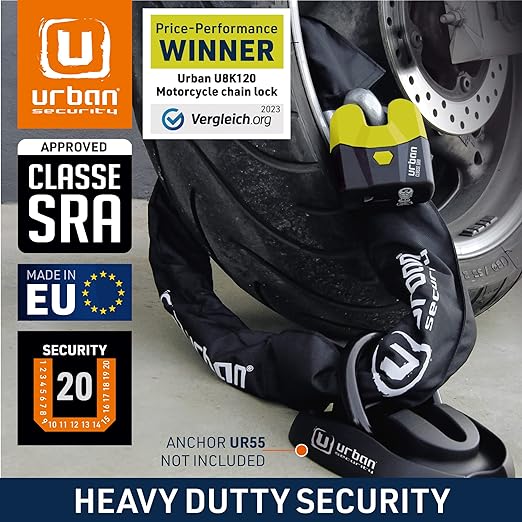 Urban Security U8K120 120cm Motorcycle Chain + Lock - Security Level 20 -  Shop name