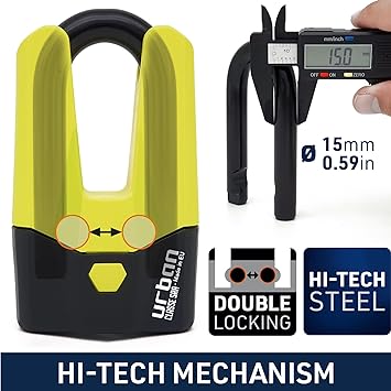 Urban Security U9DY Motorcycle Disc Lock + Reminder Cable - Security Level 17 -  Shop name