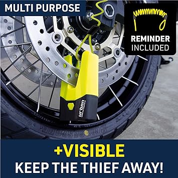 Urban Security U9DY Motorcycle Disc Lock + Reminder Cable - Security Level 17 -  Shop name