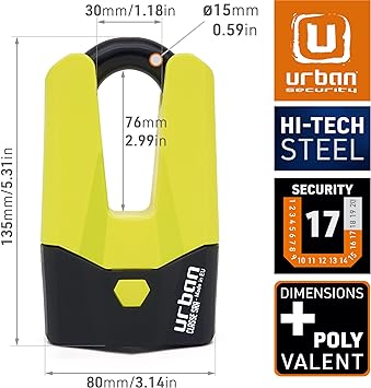 Urban Security U9DY Motorcycle Disc Lock + Reminder Cable - Security Level 17 -  Shop name