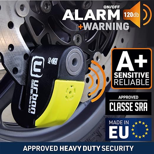 Urban Security UR10 Motorcycle Disc Lock With Alarm - Security Level 18 - Sold Secure Certified -  Shop name