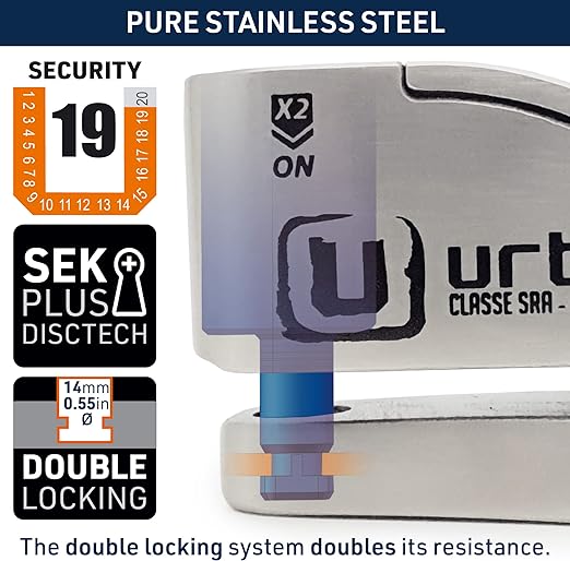 Urban Security UR14S Motorcycle Disc Lock With Alarm - Security Level 19 - Sold Secure Certified -  Shop name
