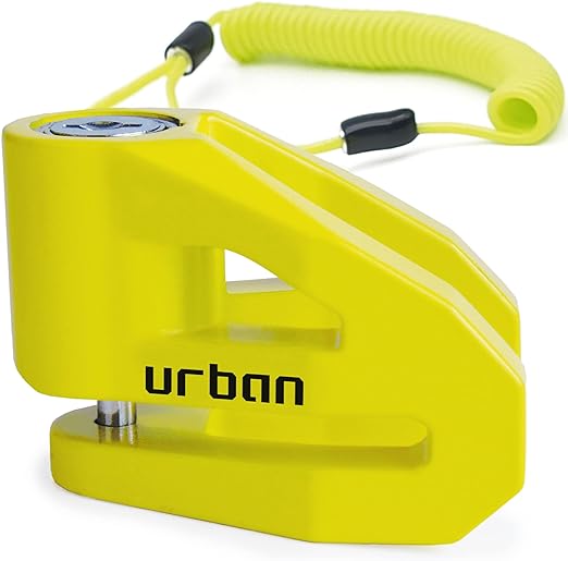 Urban Security UR206Y Motorcycle Disc Lock + Reminder Cable - Security Level 10 -  Shop name