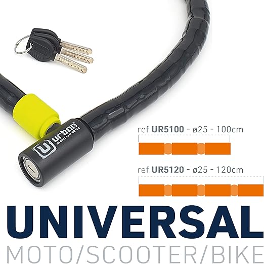 Urban Security UR5100 Duoflex Articulated 100cm Motorcycle Cable Lock - Security Level 9-UR5100-Security-Pyramid Motorcycle Accessories