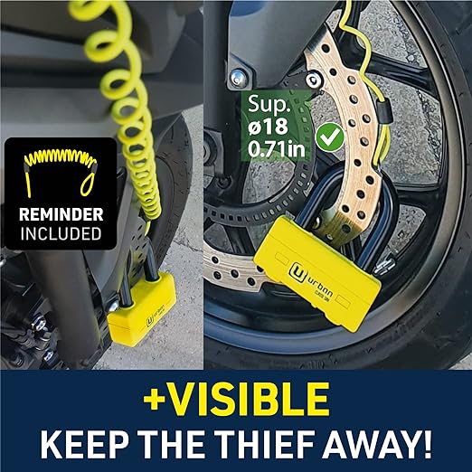 Urban Security UR75 Motorcycle Disc Lock + Reminder Cable - Security Level 18 -  Shop name