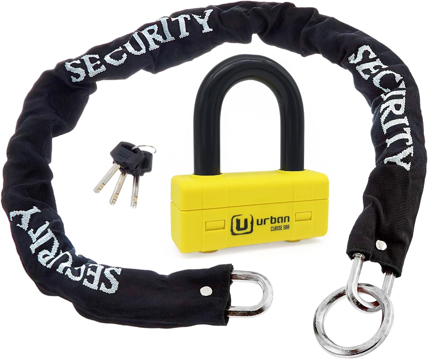 Urban Security UR75+10.120L 120cm Motorcycle Loop Chain + Lock - Security Level 18-UR75+10.120L-Security-Pyramid Motorcycle Accessories