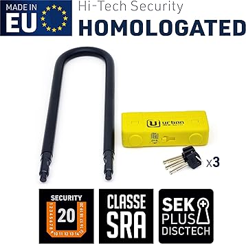 Urban Security UR85300Y Motorcycle U Lock - Security Level 20 -  Shop name