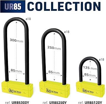 Urban Security UR85300Y Motorcycle U Lock - Security Level 20 -  Shop name
