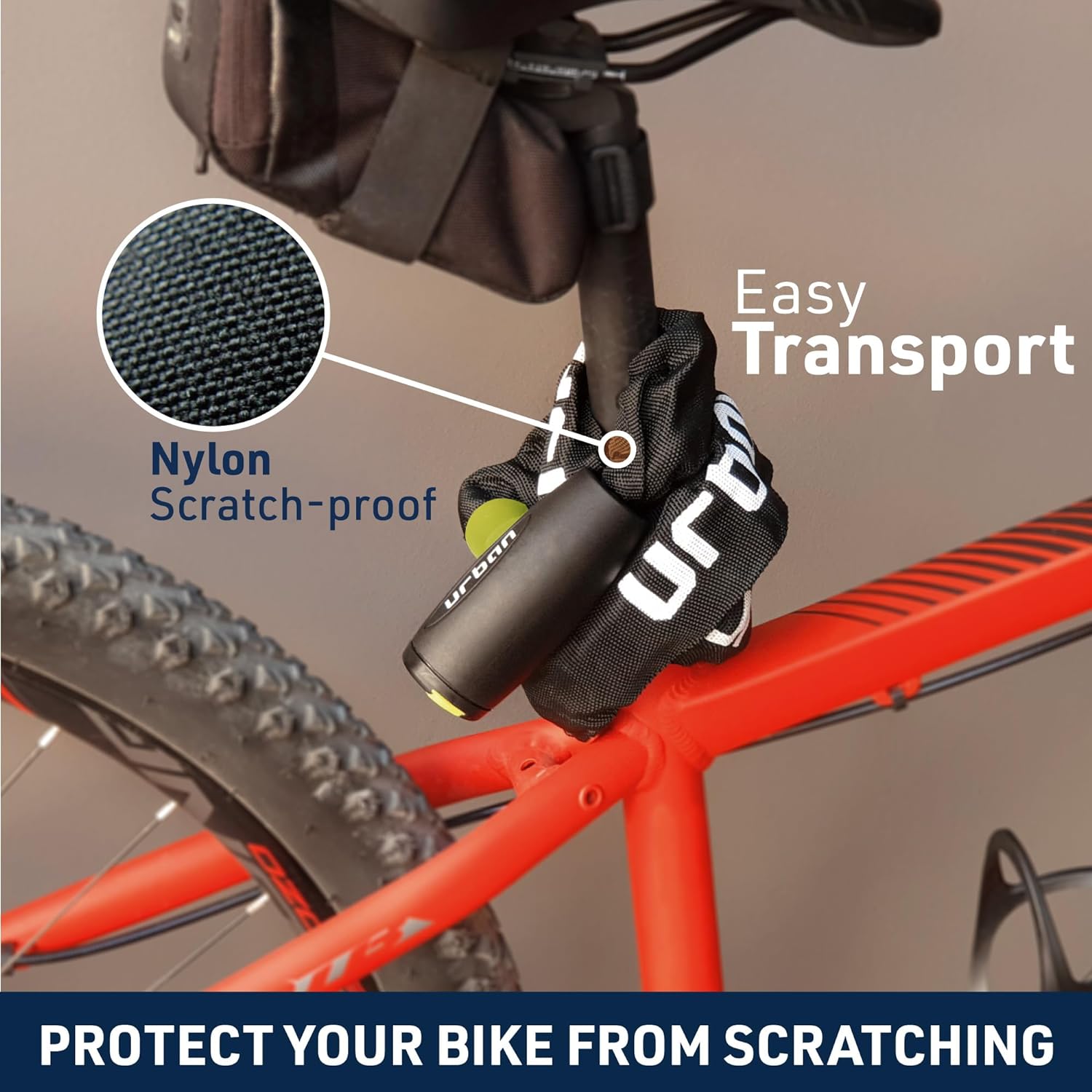 Urban Security XK100 100cm Motorcycle Chain + Integrated Lock - Security Level 9-URXK100-Security-Pyramid Motorcycle Accessories