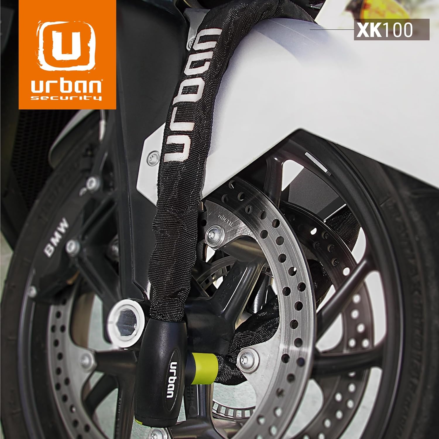 Urban Security XK120 120cm Motorcycle Chain + Integrated Lock - Security Level 9-URXK120-Security-Pyramid Motorcycle Accessories