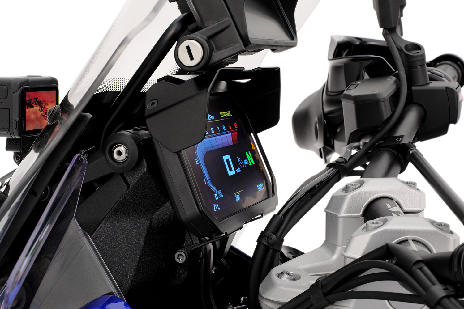 Wunderlich TFT Display Anti-Theft Protection with Sun Visor Preparation -   Pyramid Motorcycle Accessories