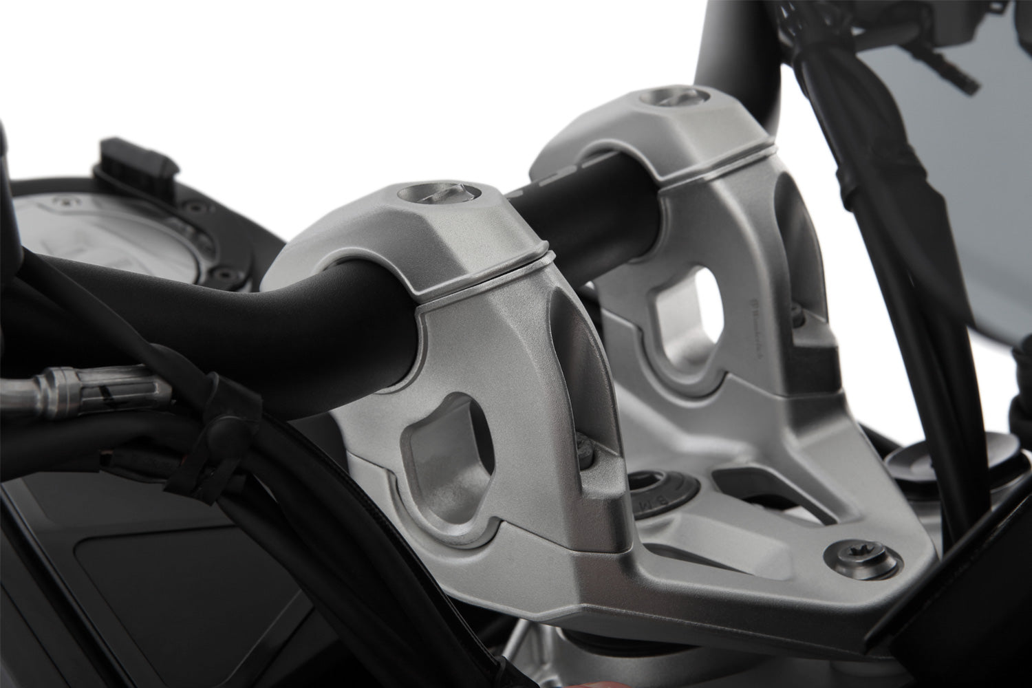 Wunderlich ERGO+ Handlebar Riser R 1300 | Silver -   Pyramid Motorcycle Accessories