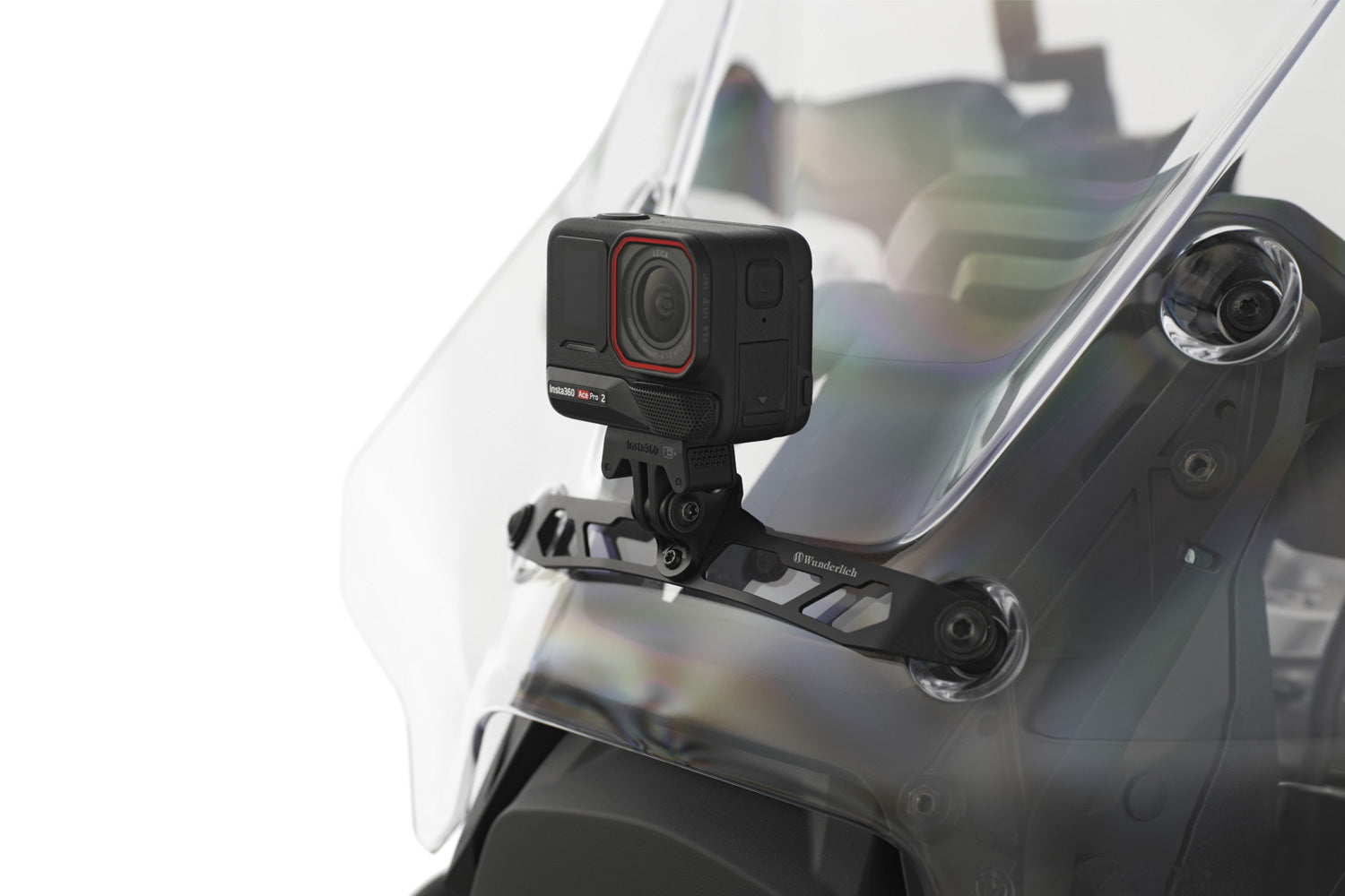 Wunderlich Action Cam Mount for BMW Tall Windscreen | Black -   Pyramid Motorcycle Accessories