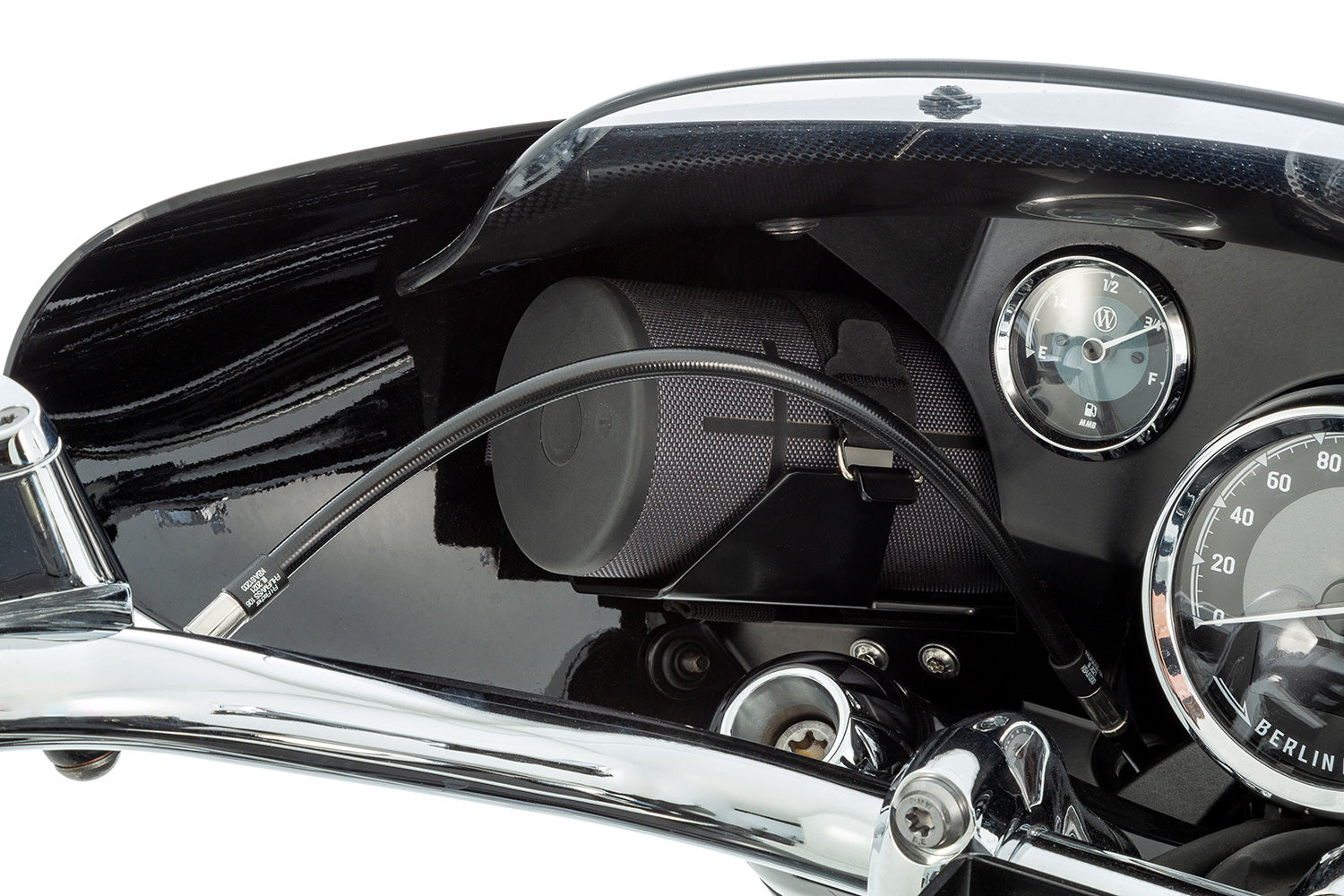 Wunderlich Loudspeaker/Bottle Holder For Highway Cockpit Fairing | Black | BMW R 18 -   Pyramid Motorcycle Accessories