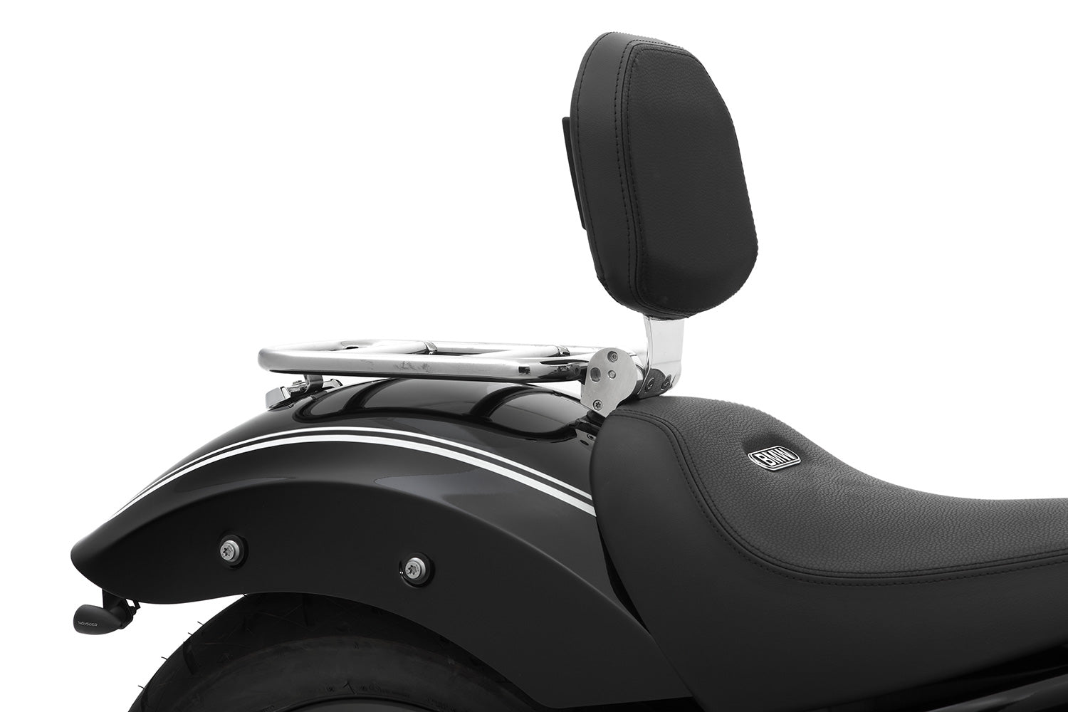 Wunderlich Rider Backrest Foldable | Chrome | BMW R 18 -   Pyramid Motorcycle Accessories