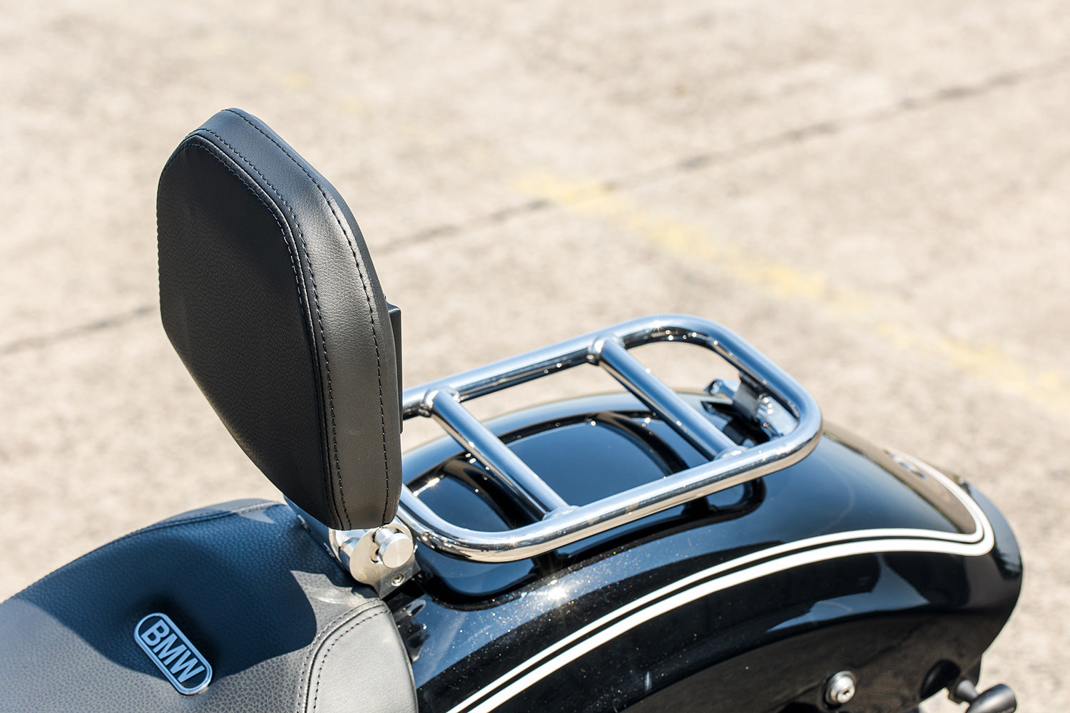 Wunderlich Rider Backrest Foldable | Chrome | BMW R 18 -   Pyramid Motorcycle Accessories