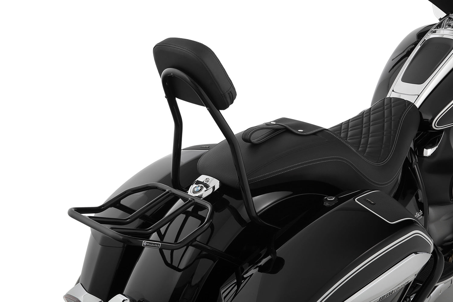Wunderlich Rider Backrest Foldable | Chrome | BMW R 18 -   Pyramid Motorcycle Accessories