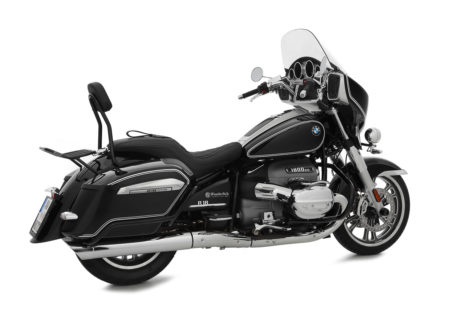 Wunderlich Rider Backrest Foldable | Chrome | BMW R 18 -   Pyramid Motorcycle Accessories