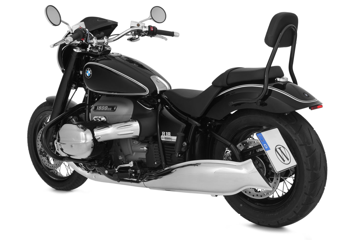 Wunderlich License Plate Holder Low | Black | BMW R nineT -   Pyramid Motorcycle Accessories