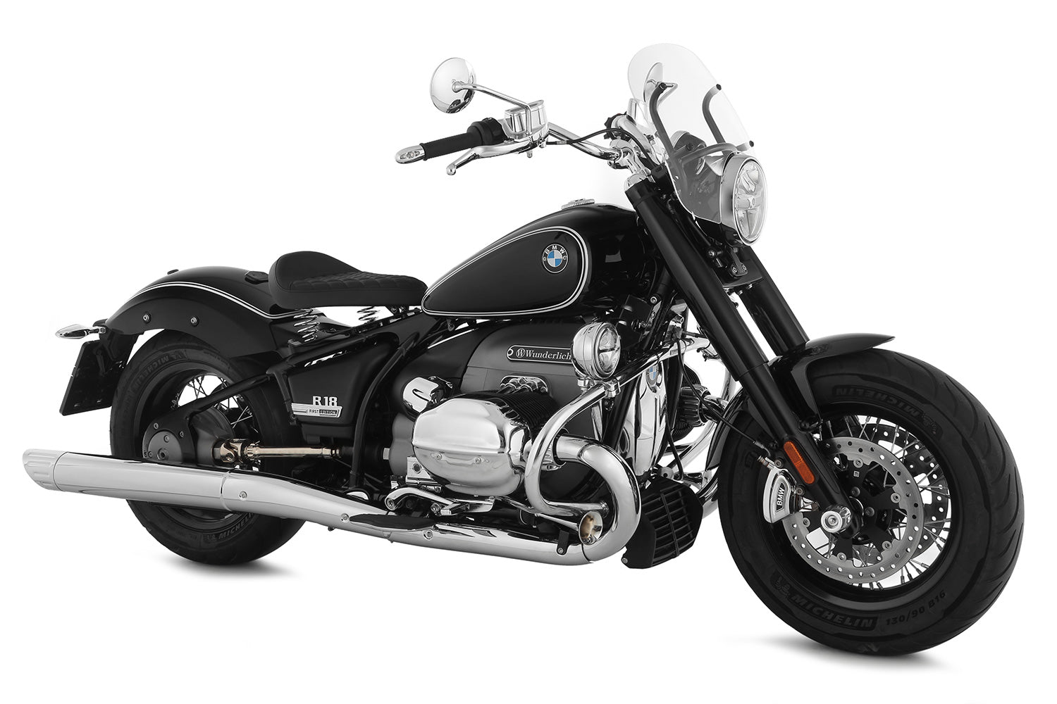 Wunderlich Swinging Saddle Rockbob with Original Tail | Black | BMW R 18 -   Pyramid Motorcycle Accessories