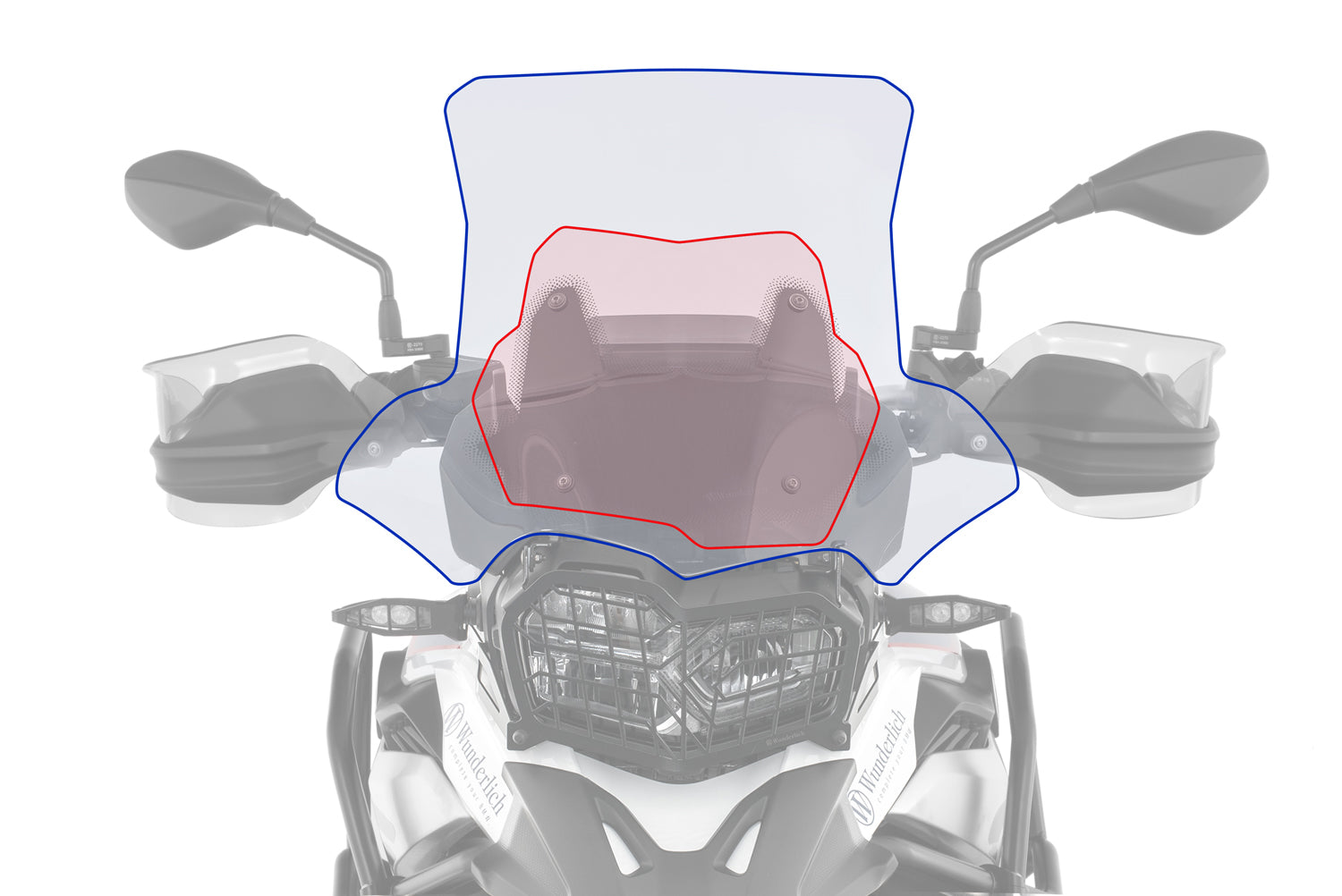 Wunderlich Windshield Marathon Carrier Long 160mm | Clear | BMW F 750 GS -   Pyramid Motorcycle Accessories