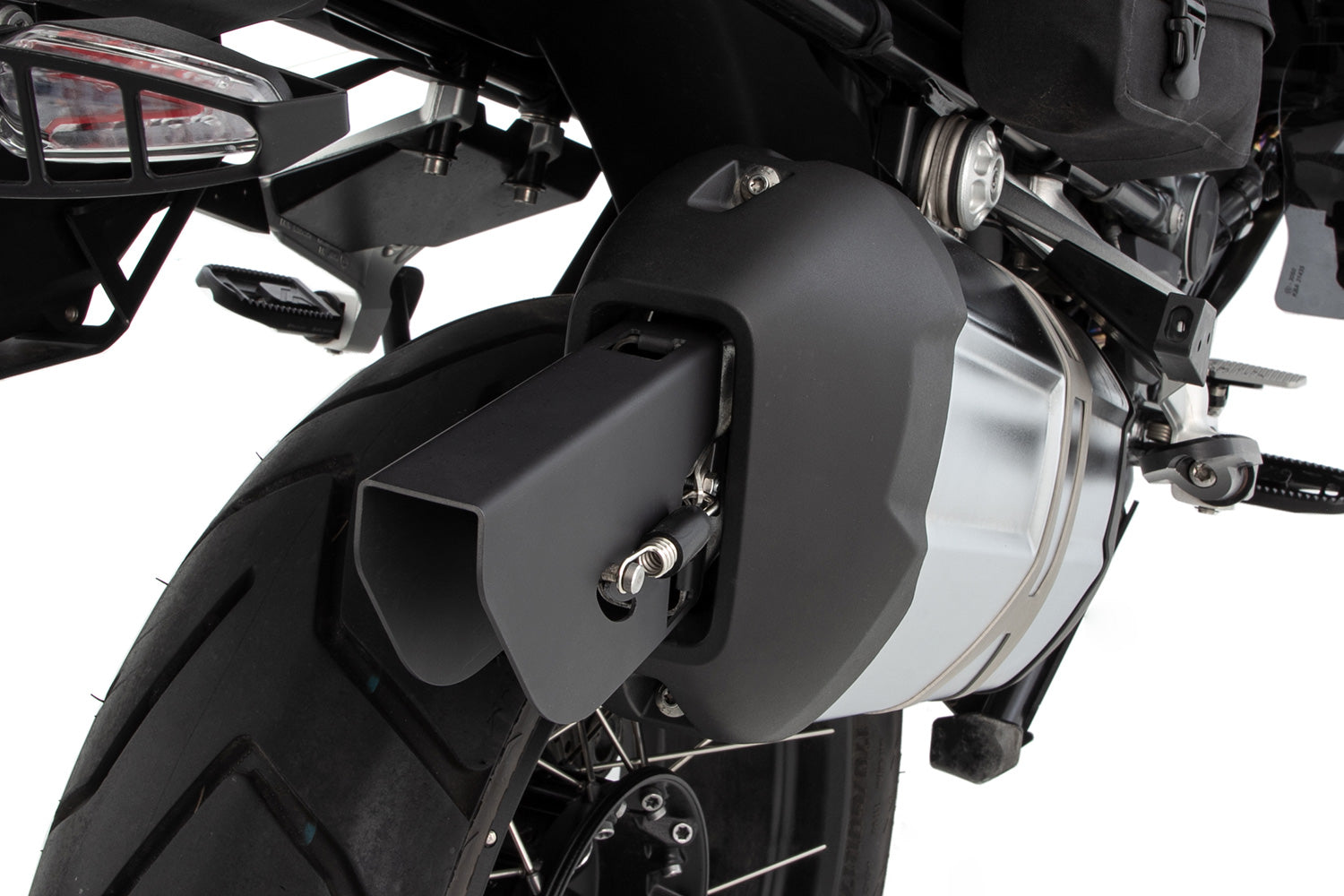 Wunderlich Gonzzoo Exhaust Deflector For Akrapovic Sports | Silver | BMW R 1250 GS -   Pyramid Motorcycle Accessories