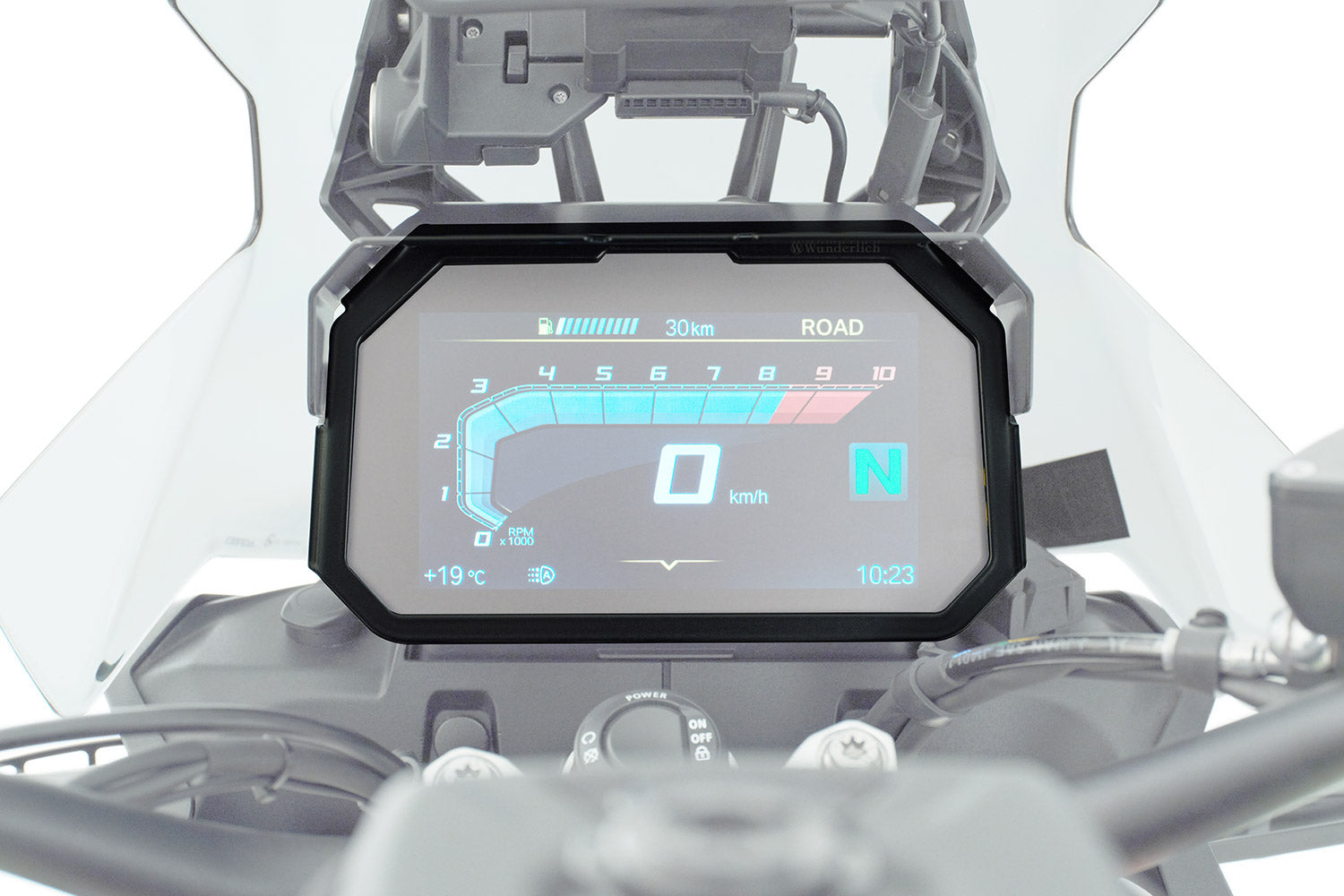 Wunderlich TFT Display Anti-theft Protection with Sun Visor Preparation | Black -   Pyramid Motorcycle Accessories