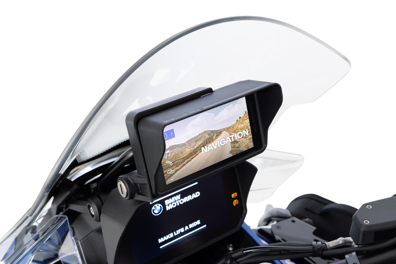 Wunderlich Glare Shield for BMW Navigator Connectedride | Black | BMW R nineT -   Pyramid Motorcycle Accessories