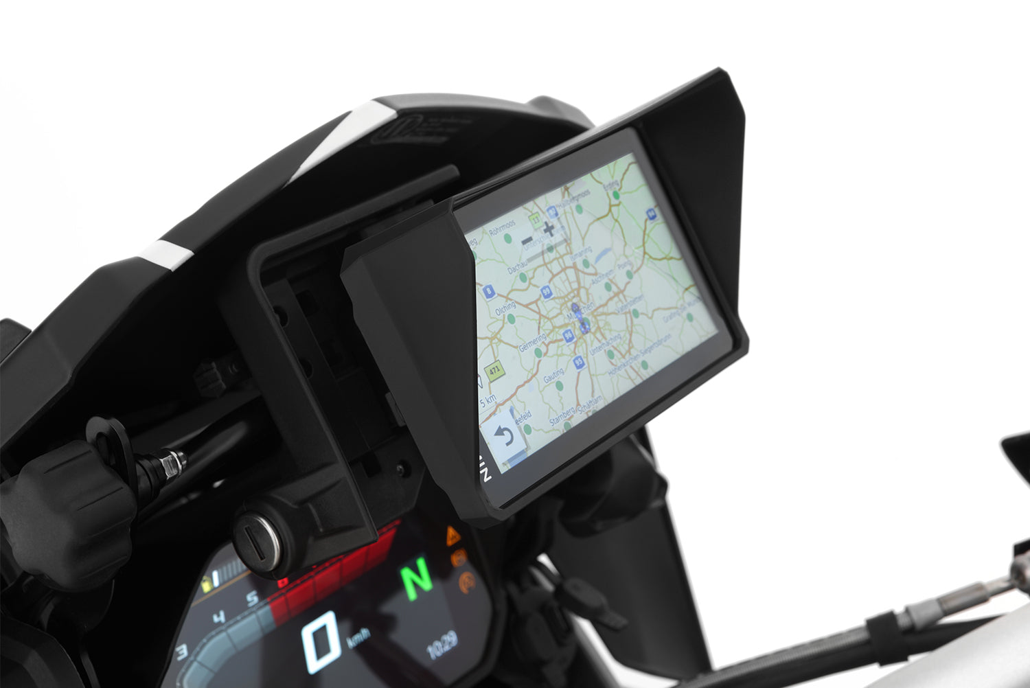 Wunderlich Sun Visor For Garmin Zumo XT2 | Black | BMW R nineT -   Pyramid Motorcycle Accessories