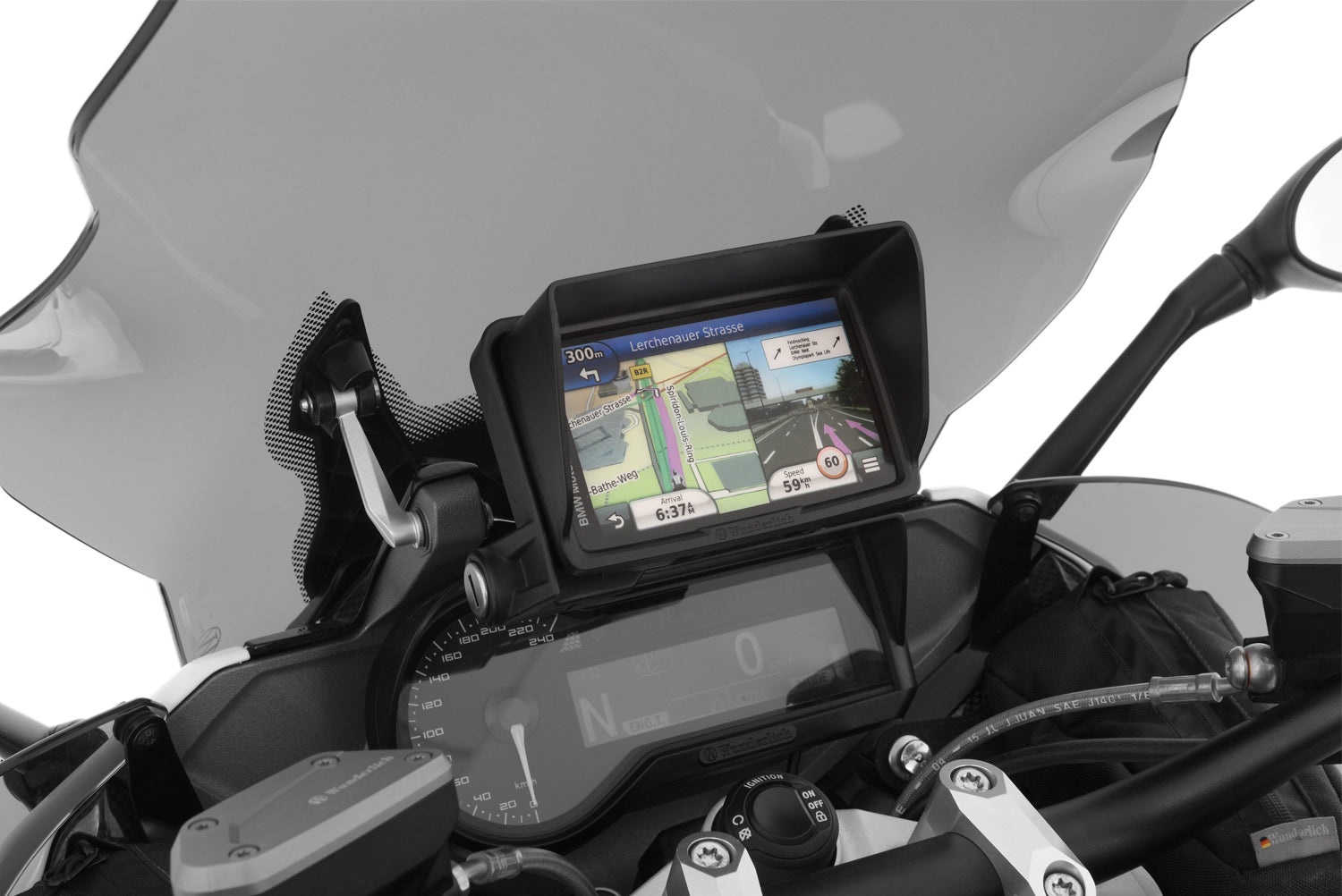 Wunderlich Base Holder For Original Navigator | R 1250 RT | Black -   Pyramid Motorcycle Accessories