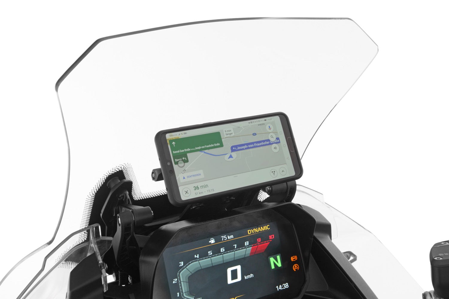 Wunderlich Universal Device Carrier Vehicles with Windscreen Adjustment | Black -   Pyramid Motorcycle Accessories