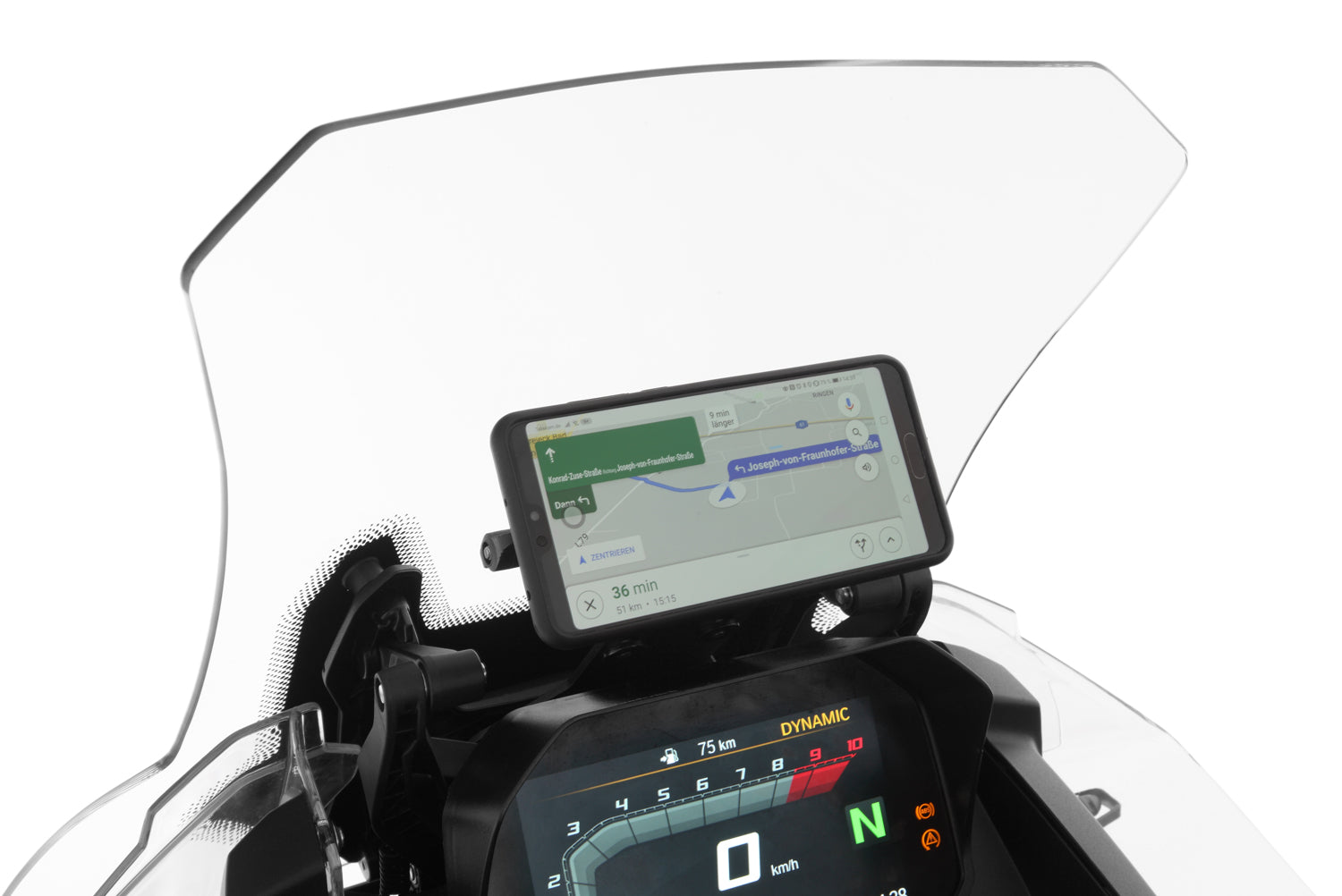 Wunderlich Universal Device Carrier Vehicles with Windscreen Adjustment | Black -   Pyramid Motorcycle Accessories