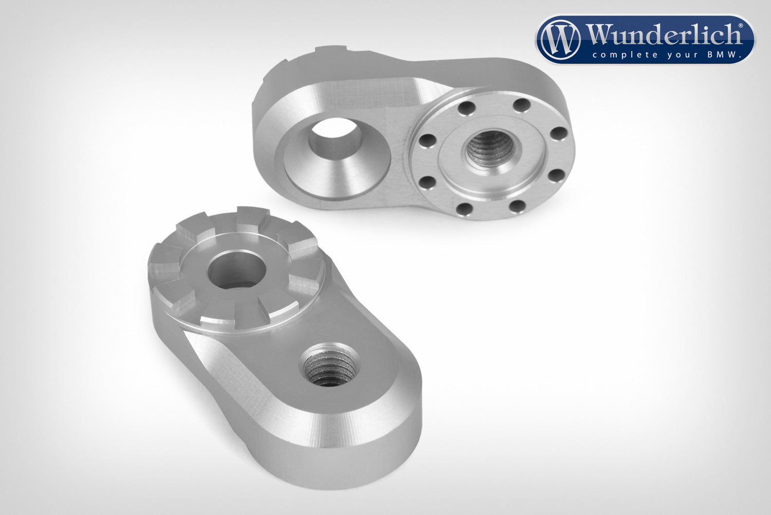 Wunderlich Vario Adapter Evo1 Pair 50mm | Silver | BMW R nineT -   Pyramid Motorcycle Accessories