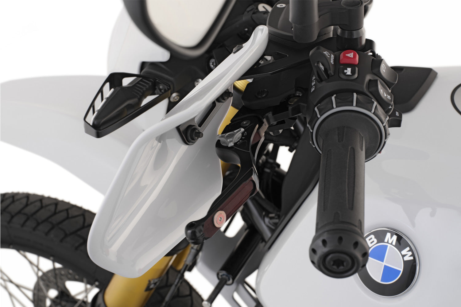 Wunderlich Hand Guards Extensions | White | BMW R nineT -   Pyramid Motorcycle Accessories