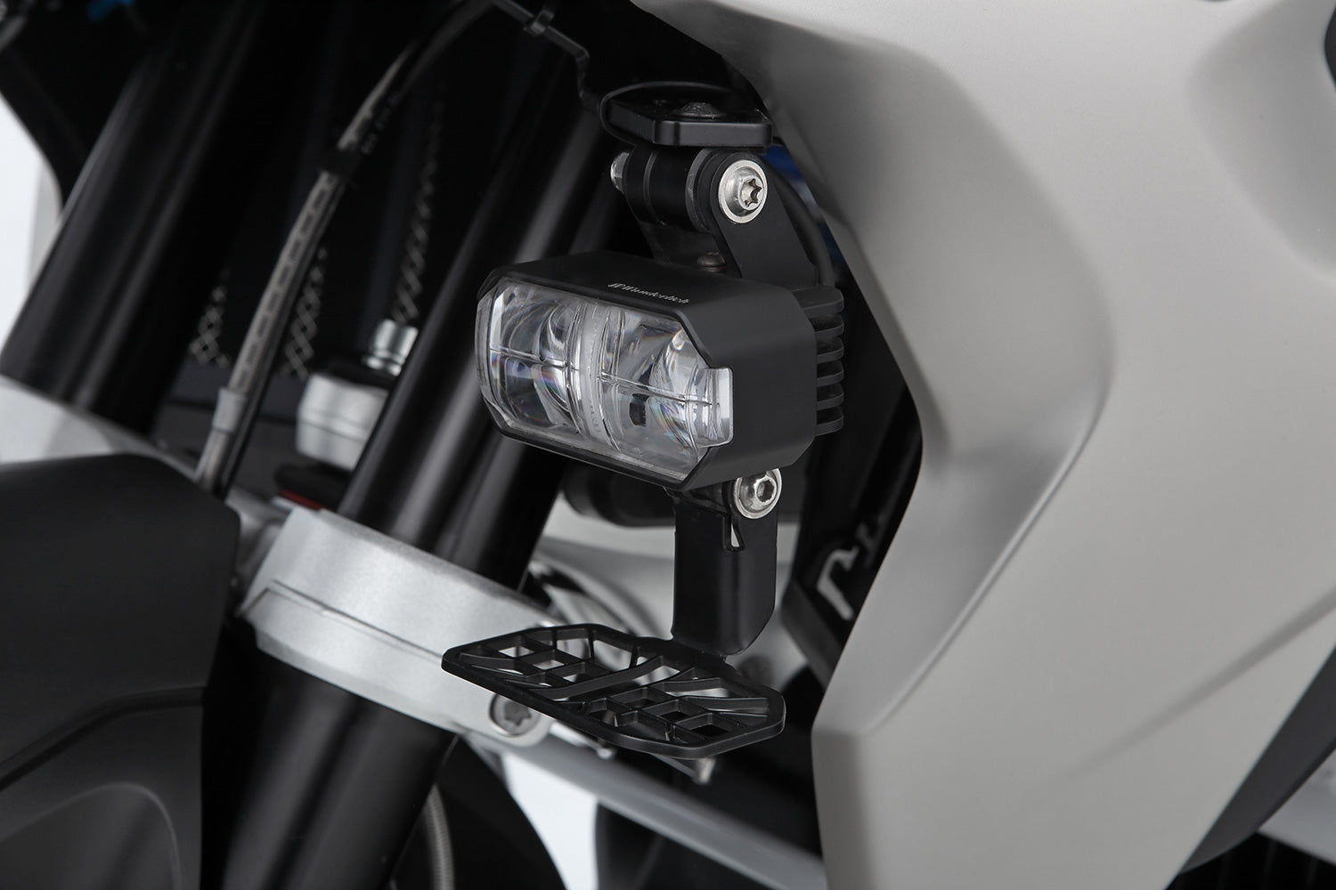 Wunderlich LED Auxillary Headlight Microflooter 3.0 Vehicle Mounting | Black | BMW R 1250 GS -   Pyramid Motorcycle Accessories