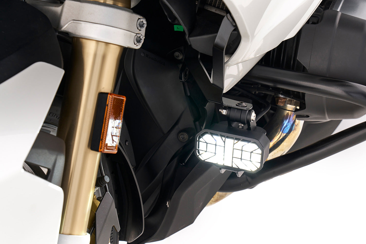 Wunderlich LED Auxillary Headlight Microflooter 3.0 Vehicle Mounting | Black | BMW R 1250 RT -   Pyramid Motorcycle Accessories