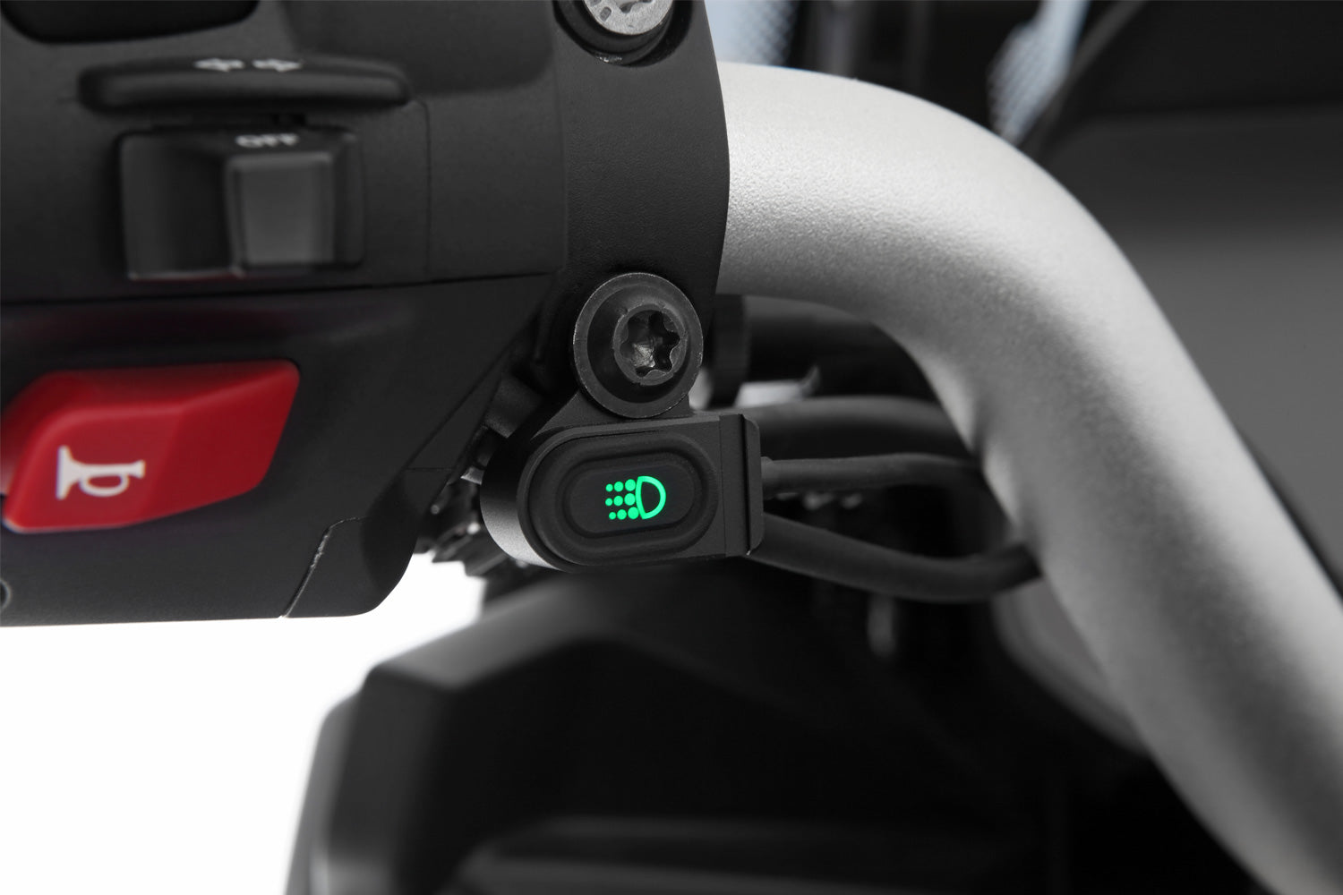 Wunderlich LED Auxiliary Headlight Microflooter Protection Bar Mounting | Black -   Pyramid Motorcycle Accessories